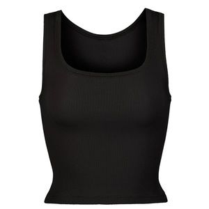 SKIMS COTTON RIB TANK - SOOT